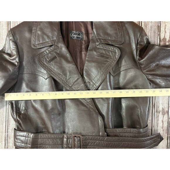 Bergfreund German leather coat trench coat sz 50 40's WWII Era Collectible VTG - Picture 6 of 7